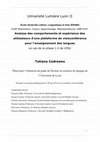 Research paper thumbnail of Analyse des comportements et expérience des utilisateurs d'une plateforme de visioconférence pour l'enseignement des langues Le cas de la phase 1.0 de VISU