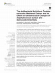 Research paper thumbnail of The Antibacterial Activity of Coriolus versicolor Methanol Extract and Its Effect on Ultrastructural Changes of Staphylococcus aureus and Salmonella Enteritidis