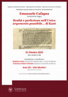 Research paper thumbnail of Emanuele Cafagna, "Realtà e perfezione nell'Unico argomento possibile... di Kant"