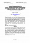 Research paper thumbnail of USULAN PERBAIKAN KUALITAS PRODUK CELANA JEANS DENGAN MENGGUNAKAN METODE FAILURE MODE AND EFFECT ANALYSIS (FMEA) (STUDI KASUS DI CV. Garmen X)