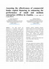 Assessing the effectiveness of commercial banks capital financing in enhancing the performance of small and medium enterprises (SMEs) in Zambia. A case study of Lusaka district Cover Page