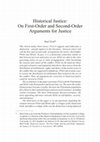 Research paper thumbnail of Between  arguments of Historical Justice and arguments of Self Defense