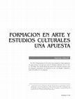 Formación en arte y estudios culturales una apuesta Cover Page