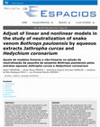 Research paper thumbnail of Adjust of linear and nonlinear models in the study of neutralization of snake venom Bothrops pauloensis by aqueous extracts Jathropha curcas and Hedychium coronarium