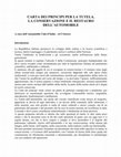 CARTA DEI PRINCIPI PER LA TUTELA, LA CONSERVAZIONE E IL RESTAURO DELL'AUTOMOBILE Cover Page