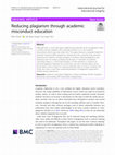 Research paper thumbnail of Reducing plagiarism through academic misconduct education