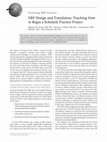 Research paper thumbnail of EBP Design and Translation: Teaching How to Begin a Scholarly Practice Project