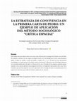 Research paper thumbnail of LA ESTRATEGIA DE CONVIVENCIA EN LA PRIMERA CARTA DE PEDRO. UN EJEMPLO DE APLICACIÓN DEL MÉTODO SOCIOLÓGICO “CRÍTICA ESPACIAL”