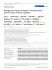 Research paper thumbnail of Phylogenomic analyses of the genus <i>Drosophila</i> reveals genomic signals of climate adaptation