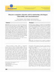 Research paper thumbnail of Obsessive-compulsive disorder and its relationship with disgust vulnerability and conscientiousness