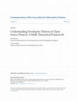 Research paper thumbnail of Understanding Developers’ Motives in Open Source Projects: A Multi-Theoretical Framework