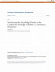 Research paper thumbnail of Mechanisms for Knowledge Transfer in the Context of Knowledge Platforms: A Governance Perspective