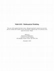 Lecture Notes on Mathematical Modeling Cover Page