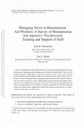 Research paper thumbnail of Managing stress in humanitarian aid workers: A survey of humanitarian aid agencies' psychosocial training and support of staff