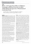 Research paper thumbnail of Short- and Long-Term Effects of Balance Training on Physical Activity in Older Adults With Osteoporosis: A Randomized Controlled Trial