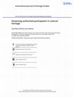 Research paper thumbnail of Dissecting authorised participation in cultural heritage