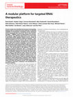 Research paper thumbnail of A modular platform for targeted RNAi therapeutics using biologically-lipidated antibodies