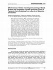 Research paper thumbnail of Effectiveness of online teaching and learning of wood science and technology courses during the COVID-19 pandemic: Early evidences from a survey of Malaysian universities