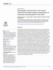 Research paper thumbnail of Past aquatic environments in the Levant inferred from stable isotope compositions of carbonate and phosphate in fish teeth