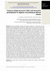 Research paper thumbnail of Treasury Single Account (TSA) and Economicdevelopment in Nigeria: Accounting &amp; Ethical Issues