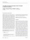 Research paper thumbnail of Air quality assessment in passenger trains: the impact of smokestack emissions