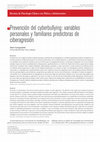 Research paper thumbnail of Prevención del cyberbullying: variables personales y familiares predictoras de ciberagresión