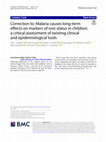 Research paper thumbnail of Correction to: Malaria causes long-term effects on markers of iron status in children: a critical assessment of existing clinical and epidemiological tools