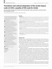 Research paper thumbnail of Translation and cultural adaptation of the stroke impact scale 2.0 (SIS): a quality-of-life scale for stroke