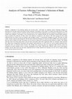 Research paper thumbnail of ANALYSIS OF FACTORS AFFECTING CUSTOMERS’ SELECTION OF BANK SERVICES (A Case Study of Worabe Town, Ethiopia)