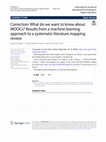 Research paper thumbnail of Correction: What do we want to know about MOOCs? Results from a machine learning approach to a systematic literature mapping review