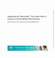 Research paper thumbnail of Responding the "Wrong Way": The Emotion Work of Caring for a Family Member With Dementia