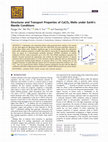 Research paper thumbnail of Structures and Transport Properties of CaCO3 Melts under Earth’s Mantle Conditions