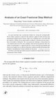 Research paper thumbnail of Analysis of an Exact Fractional Step Method