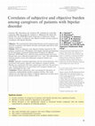 Research paper thumbnail of Correlates of subjective and objective burden among caregivers of patients with bipolar disorder