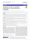 Research paper thumbnail of Simulation can offer a sustainable contribution to clinical education in osteopathy