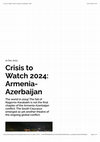 Research paper thumbnail of Crisis to Watch 2024: Armenia-Azerbaijan