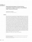 Measuring the perception of travel security: Comparative analysis of students in two different fields: Tourism and security Cover Page