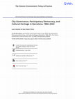 Research paper thumbnail of City Governance, Participatory Democracy, and Cultural Heritage in Barcelona, 1986-2022