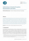 Research paper thumbnail of Indeterminacy in Emotion Perception: Disorientation as the Norm