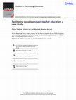 Research paper thumbnail of Facilitating social learning in teacher education: Development of a questionnaire for practise