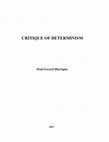 Research paper thumbnail of CRITIQUE OF DETERMINISM