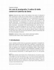 Research paper thumbnail of Un caso di stratigrafia: il codice S5 delle Lettere di Caterina da Siena