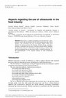 Research paper thumbnail of Aspects regarding the use of ultrasounds in the food industry