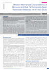 Research paper thumbnail of Physico-Mechanical Characteristics of Ormocer and Bulk Fill Composite Resin Restorative Materials: An in-vitro Study