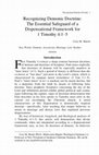 Research paper thumbnail of Recognizing Demonic Doctrine: The Essential Safeguard of a Dispensational Framework for 1 Timothy 4:1-5