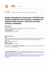 Research paper thumbnail of Quelles conceptions et ressources en FOS/FOU pour quelles compétences des étudiants, candidats à la mobilité? Etude menée à l’Université al-Farabi d’Almaty, Kazakhstan