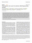 Transcriptomic risk scores for attention deficit/hyperactivity disorder Cover Page