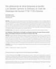 Research paper thumbnail of Dos atribuciones de obras tempranas al escultor Luis Salvador Carmona: la Dolorosa y el Cristo del Desamparo de Escurial (1730-1732) (Cáceres)