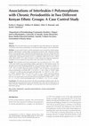 Research paper thumbnail of Associations of Interleukin-1 Polymorphisms with Chronic Periodontitis in Two Different Kenyan Ethnic Groups: A Case Control Study