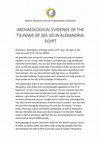 ARCHAEOLOGICAL EVIDENCE OF THE TSUNAMI OF 365 AD IN ALEXANDRIA-EGYPT Cover Page